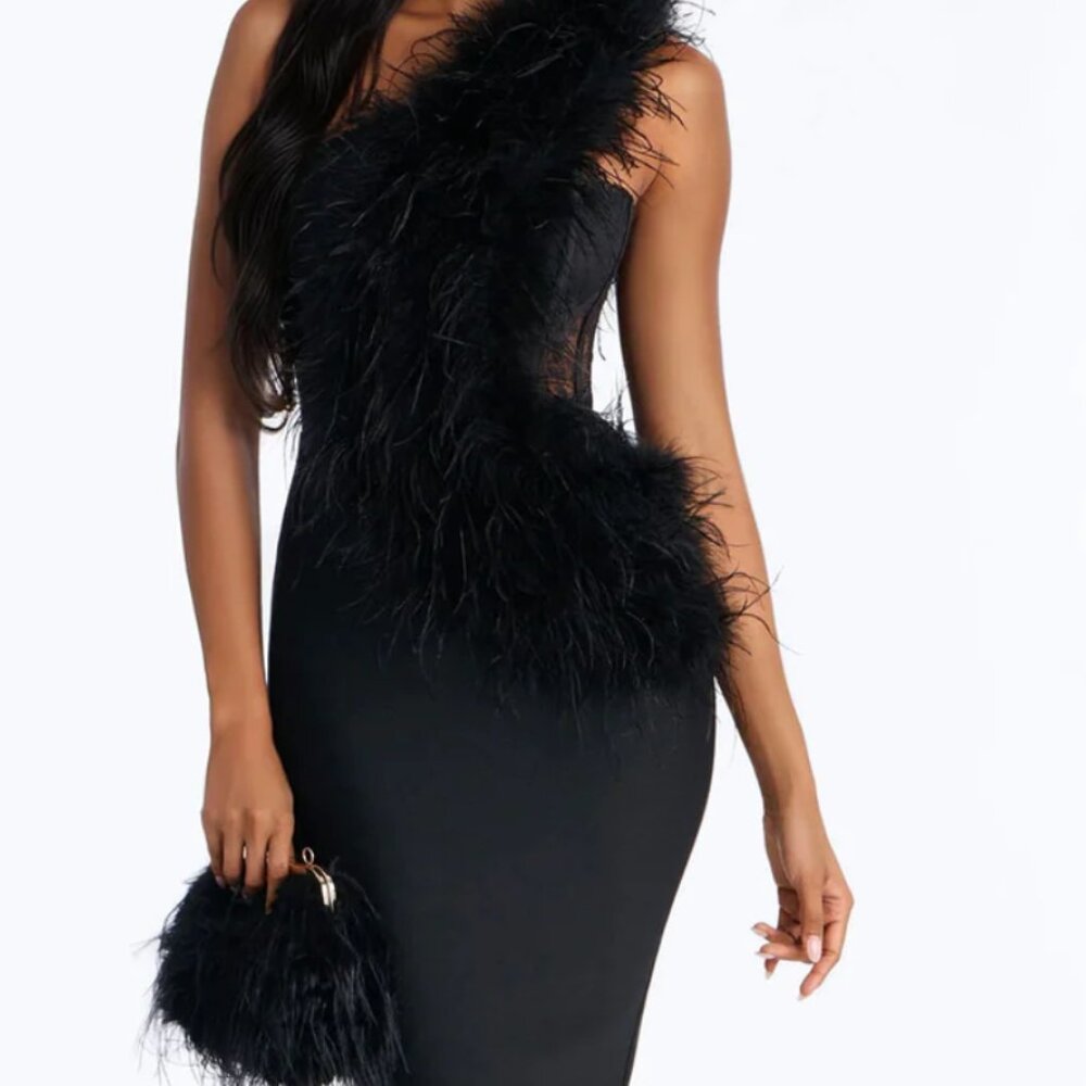 Black bandage midi dress size small